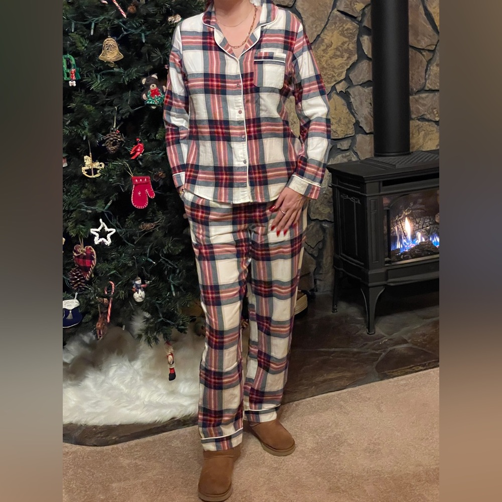 Stars Above Red and White Plaid Flannel PJs